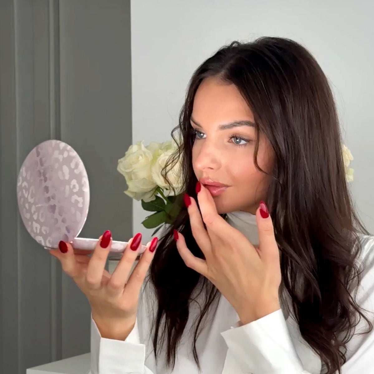 Mini Taylor LED Compact Mirror | Cosmic Leopard
